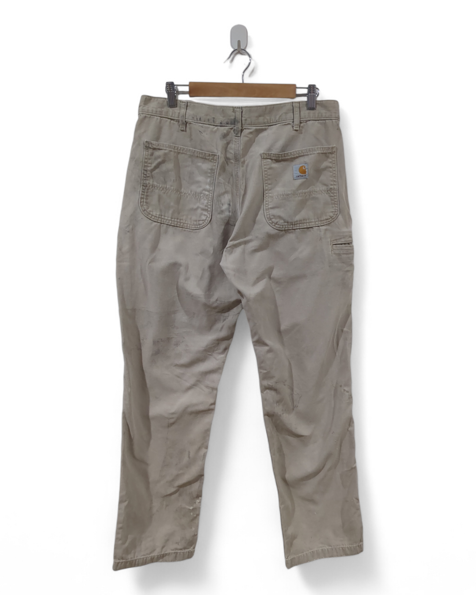 Carhartt Canvas Khaki Relaxed Fit Pant - (W34 x L43)