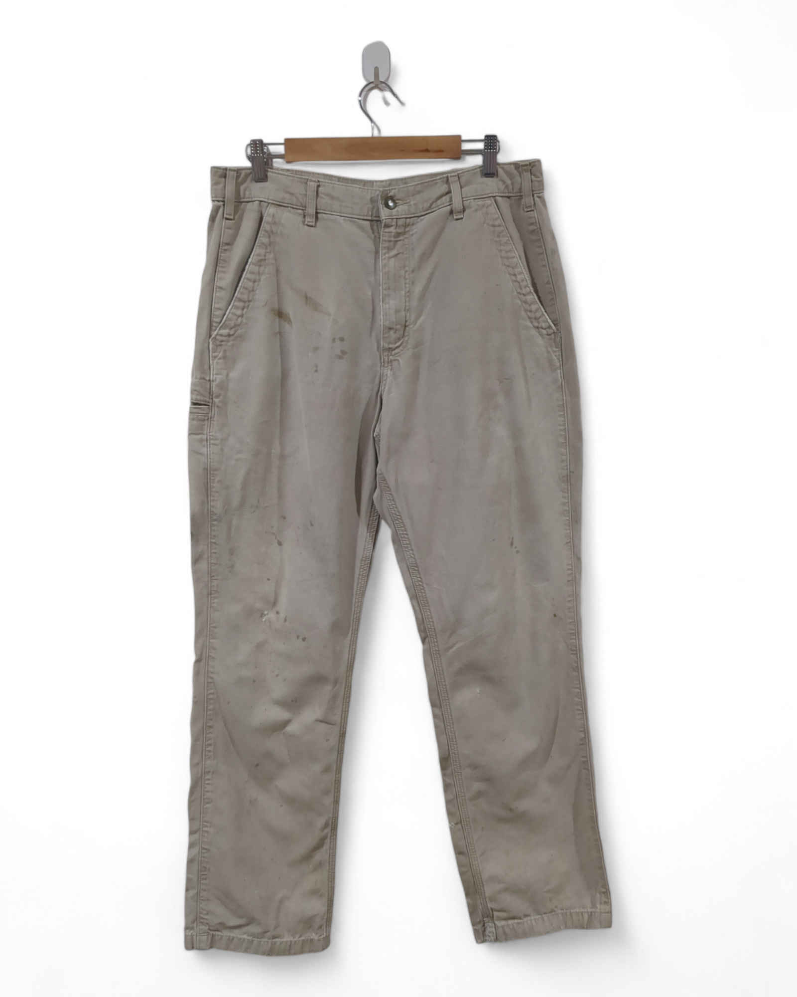 Carhartt Canvas Khaki Relaxed Fit Pant - (W34 x L43)