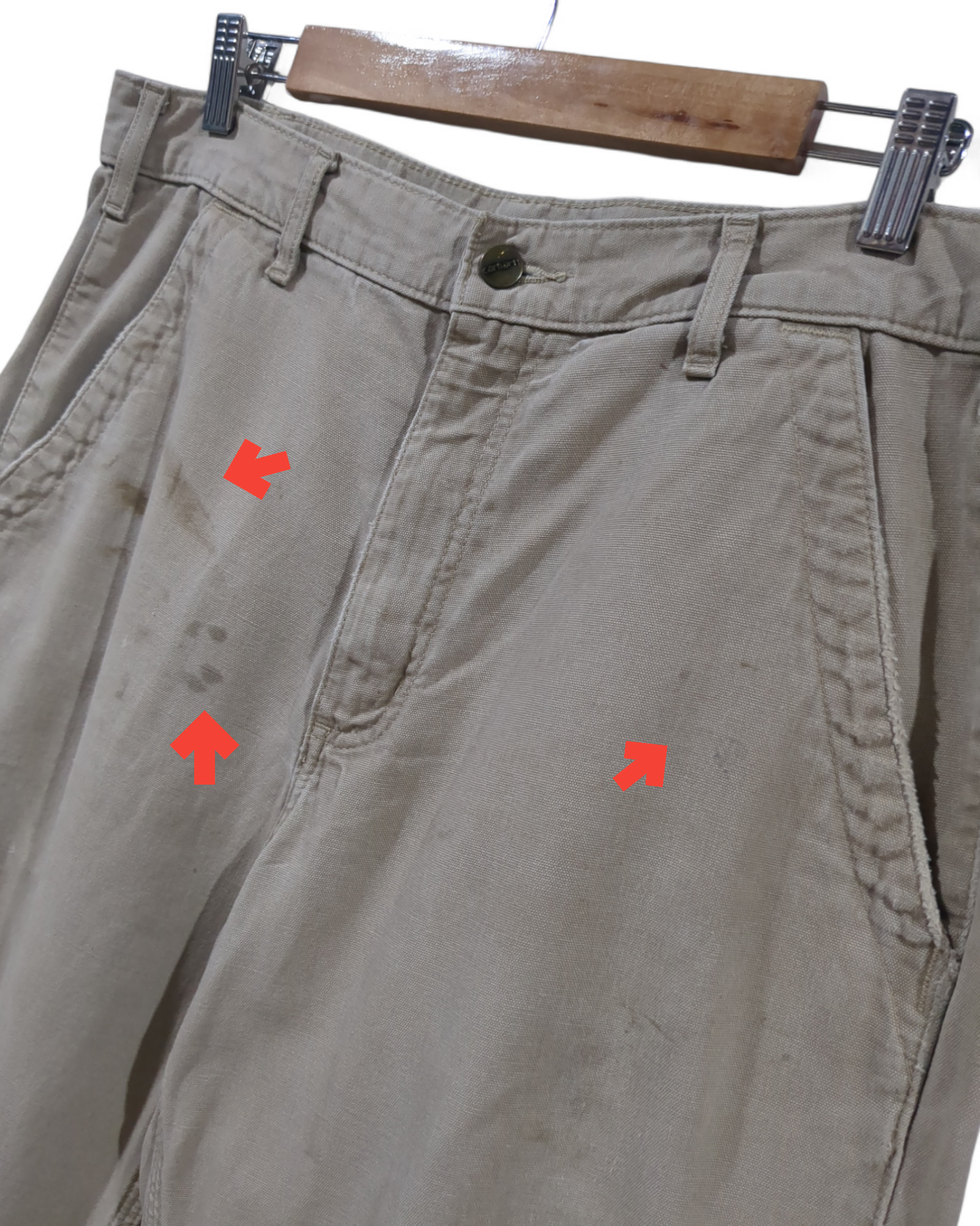 Carhartt Canvas Khaki Relaxed Fit Pant - (W34 x L43)