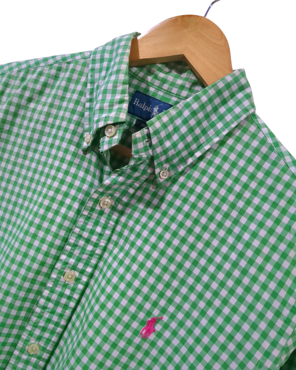 Ralph Lauren Green Gingham Check Shirt - (L)