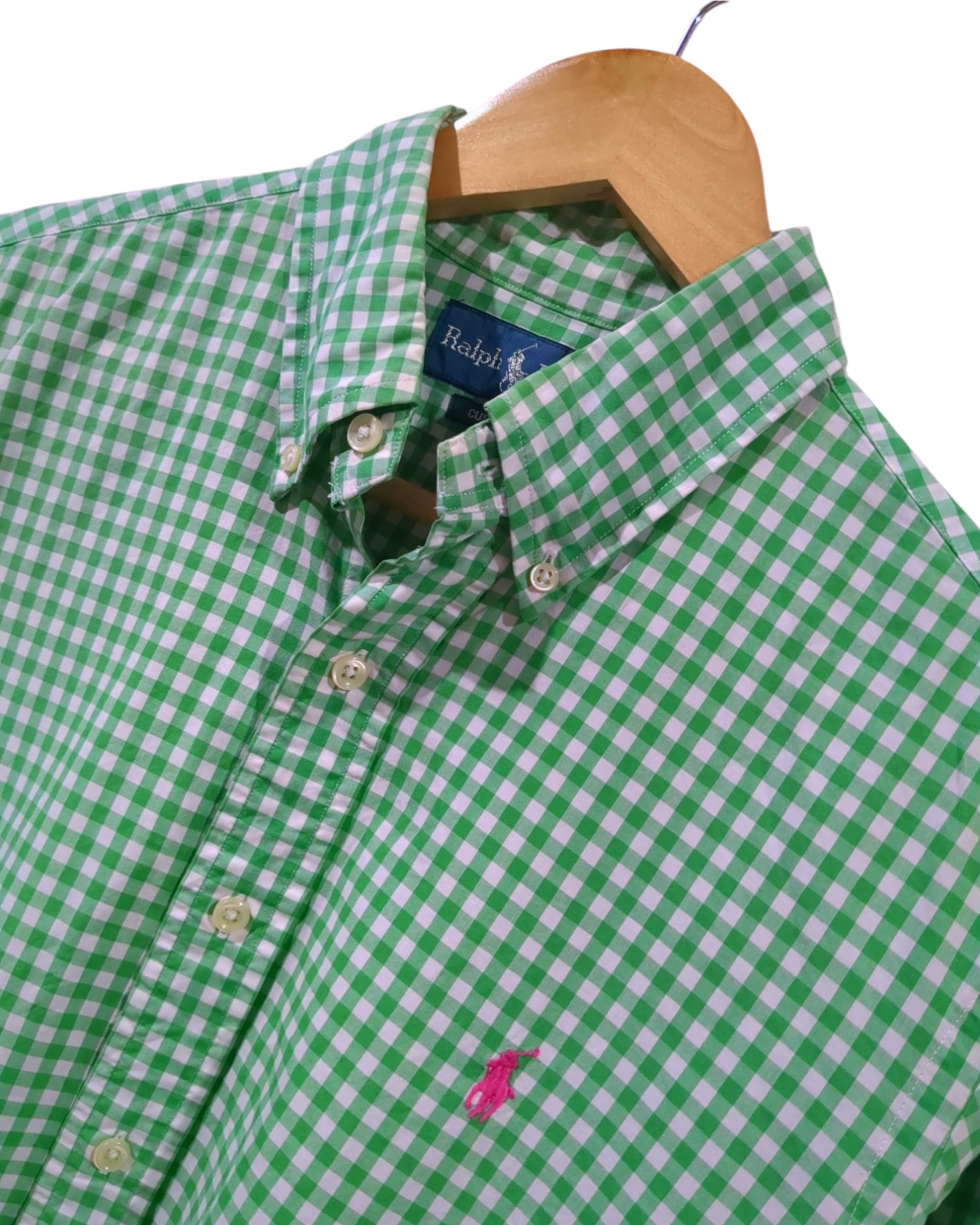 Ralph Lauren Green Gingham Check Shirt - (L)