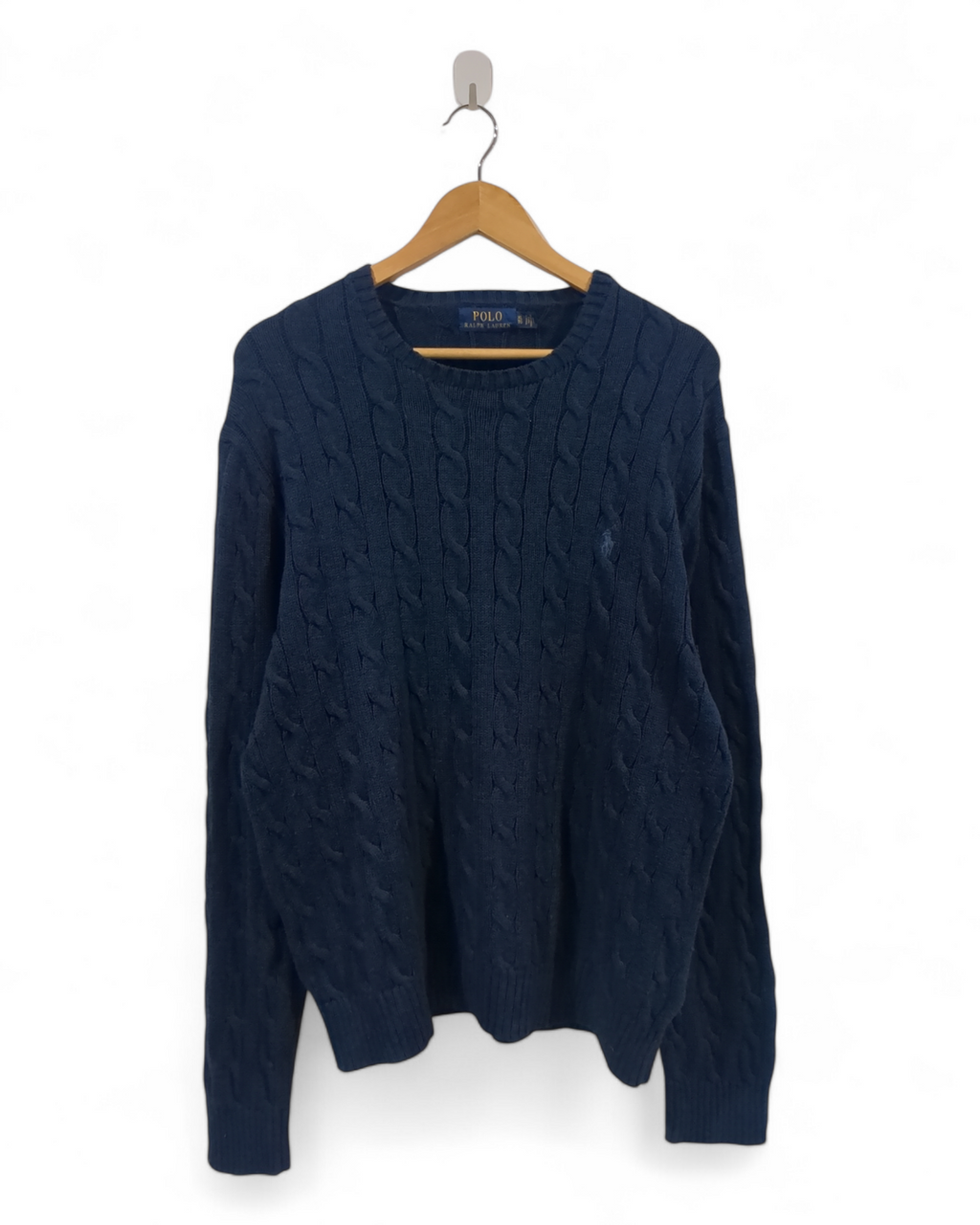 Ralph Lauren Cable Knit Polo Sweater - (XL)