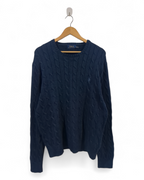 Ralph Lauren Cable Knit Polo Sweater - (XL)