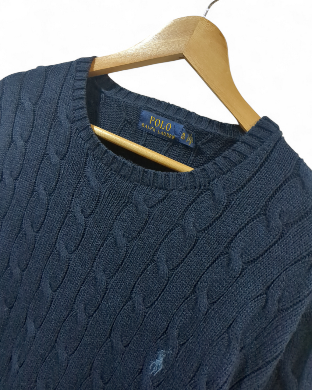 Ralph Lauren Cable Knit Polo Sweater - (XL)