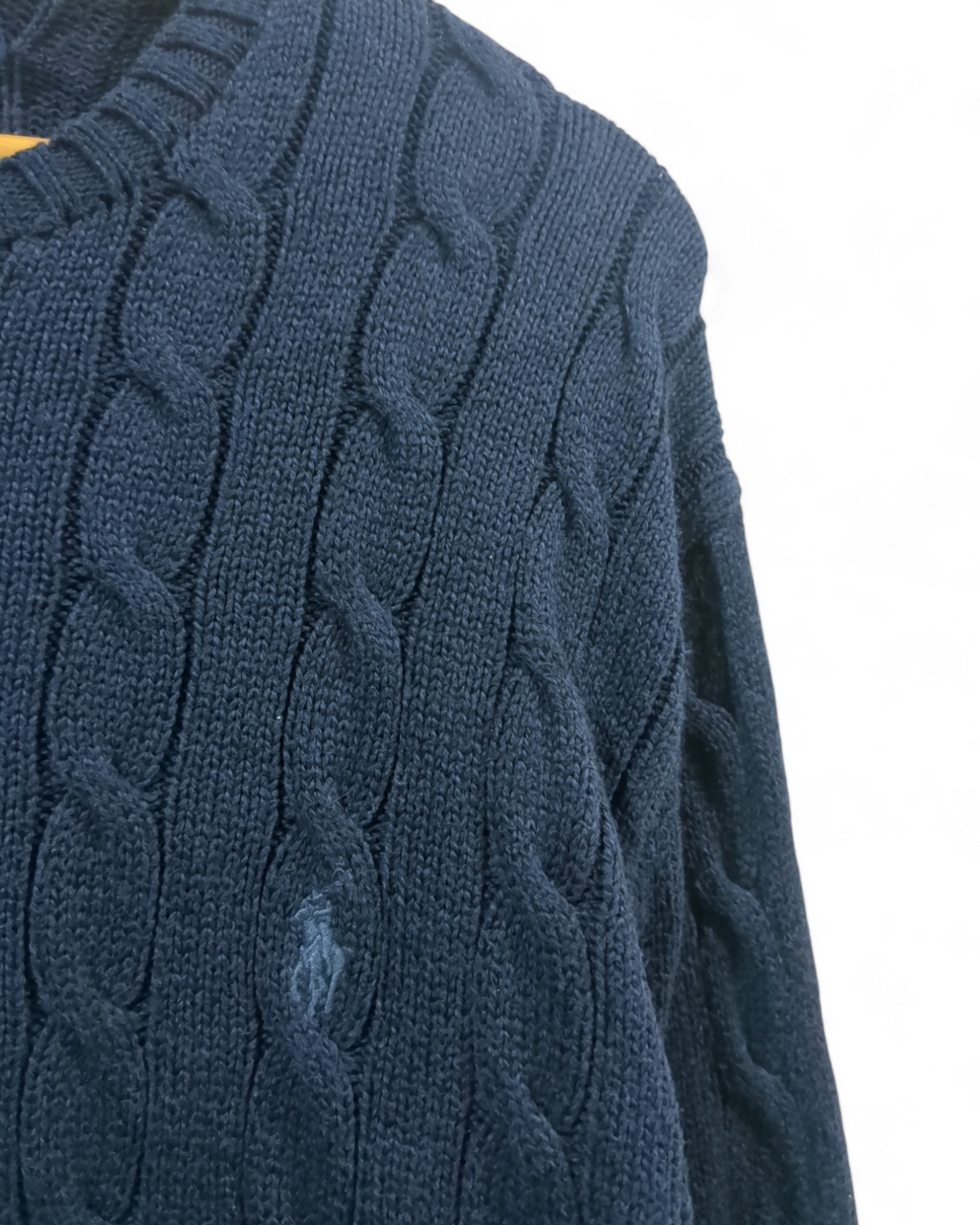 Ralph Lauren Cable Knit Polo Sweater - (XL)