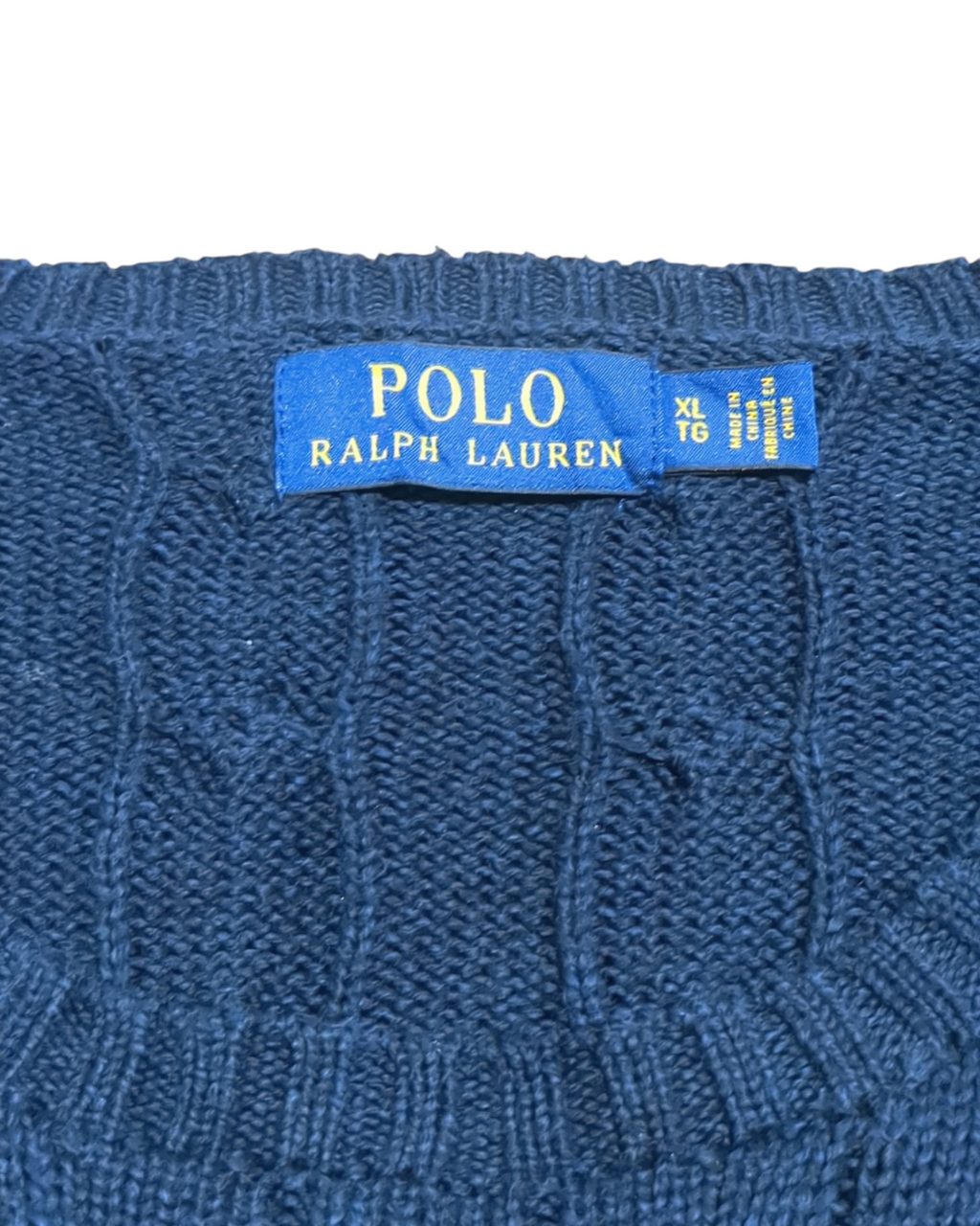 Ralph Lauren Cable Knit Polo Sweater - (XL)