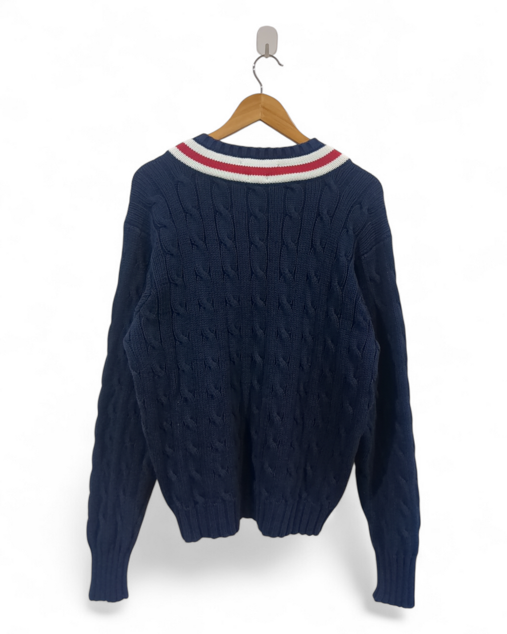 Ralph Lauren 00s Cable Knit Polo Sweater - (L)