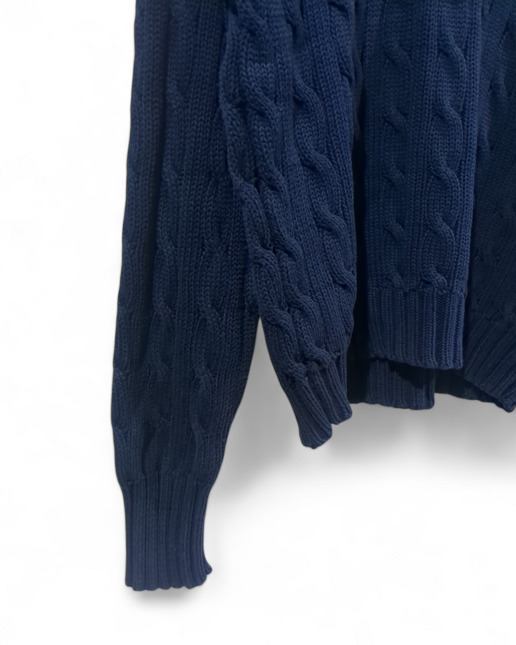 Ralph Lauren 00s Cable Knit Polo Sweater - (L)