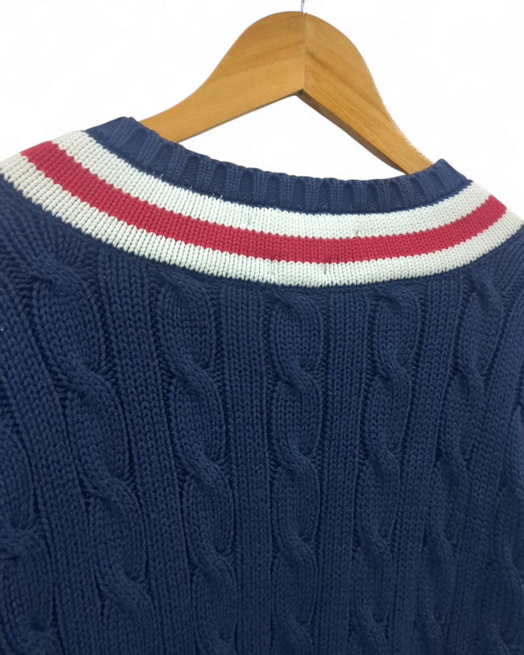 Ralph Lauren 00s Cable Knit Polo Sweater - (L)