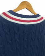 Ralph Lauren 00s Cable Knit Polo Sweater - (L)