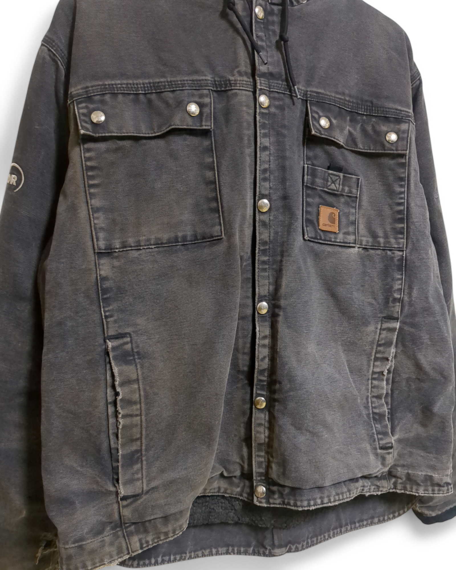 Carhartt Sandstone Sherpa Lined Hooded Multi-Pocket Jacket - (2XL)