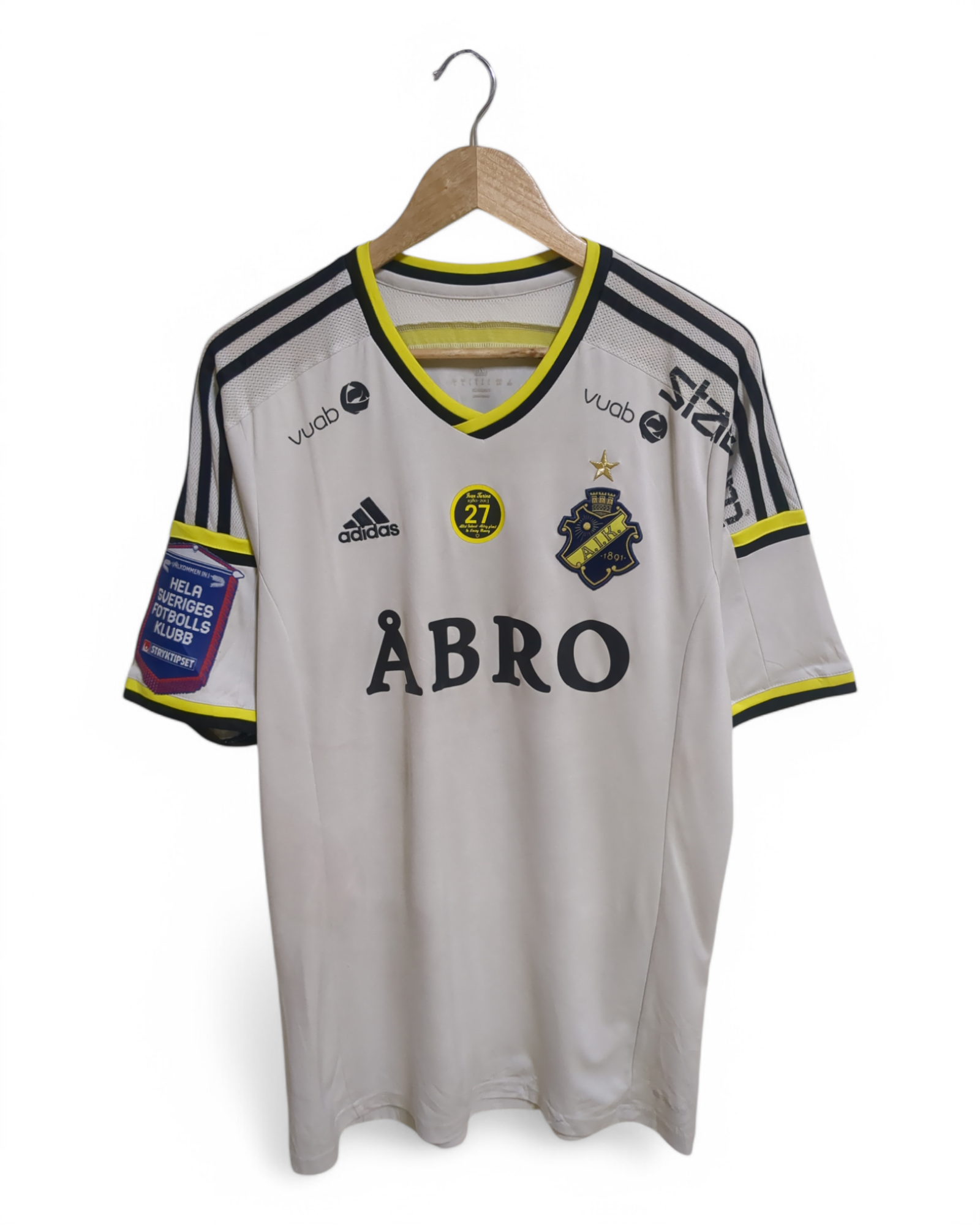 2014-15 Adidas AIK Fotboll Away Shirt #12 Hauksson - (L)