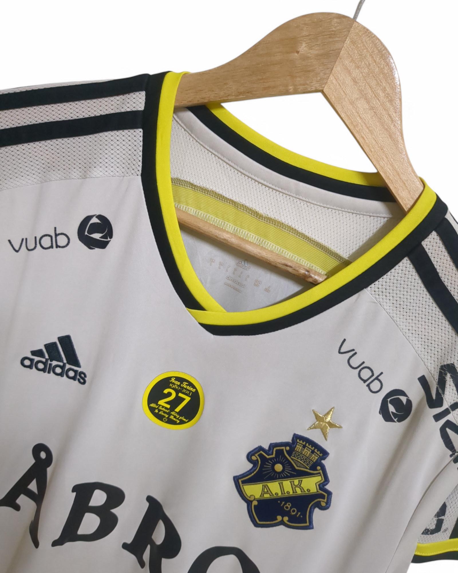 2014-15 Adidas AIK Fotboll Away Shirt #12 Hauksson - (L)