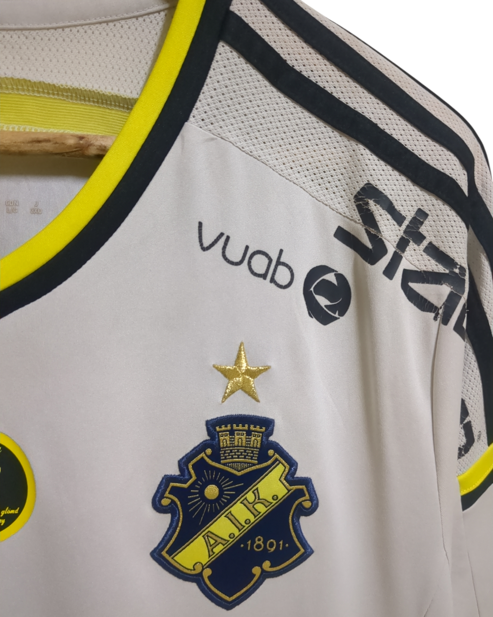 2014-15 Adidas AIK Fotboll Away Shirt #12 Hauksson - (L)