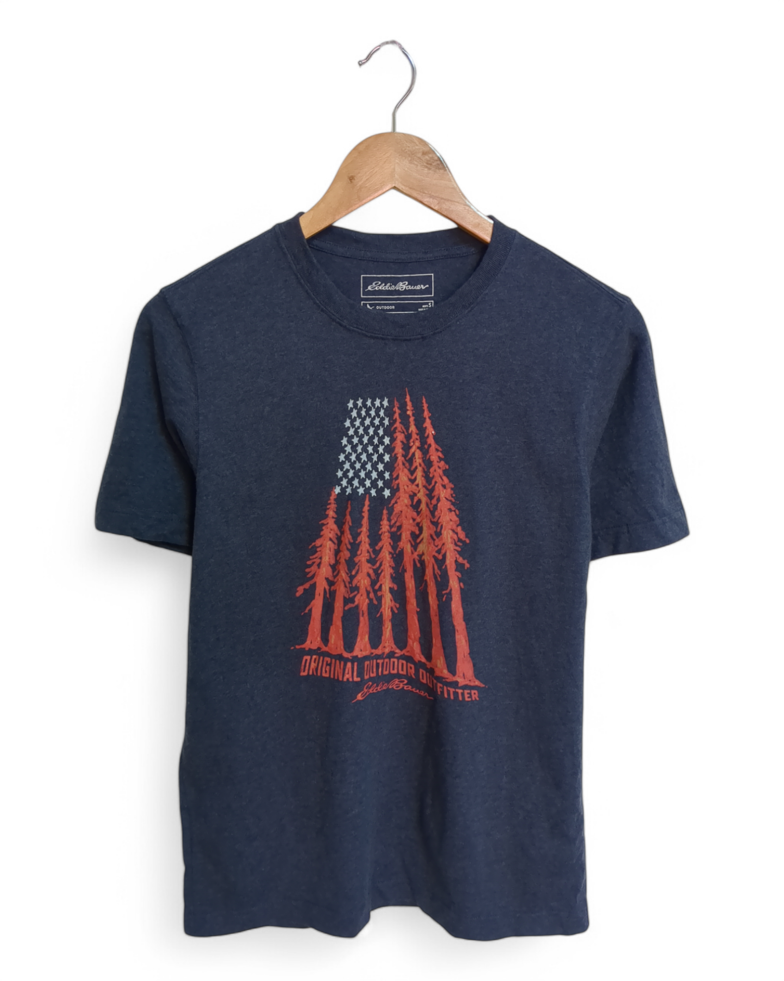 Eddie Bauer American Flag Forest Tee - (S)