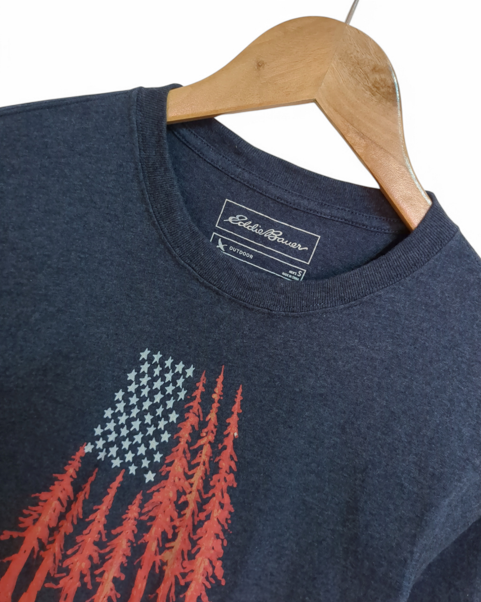 Eddie Bauer American Flag Forest Tee - (S)