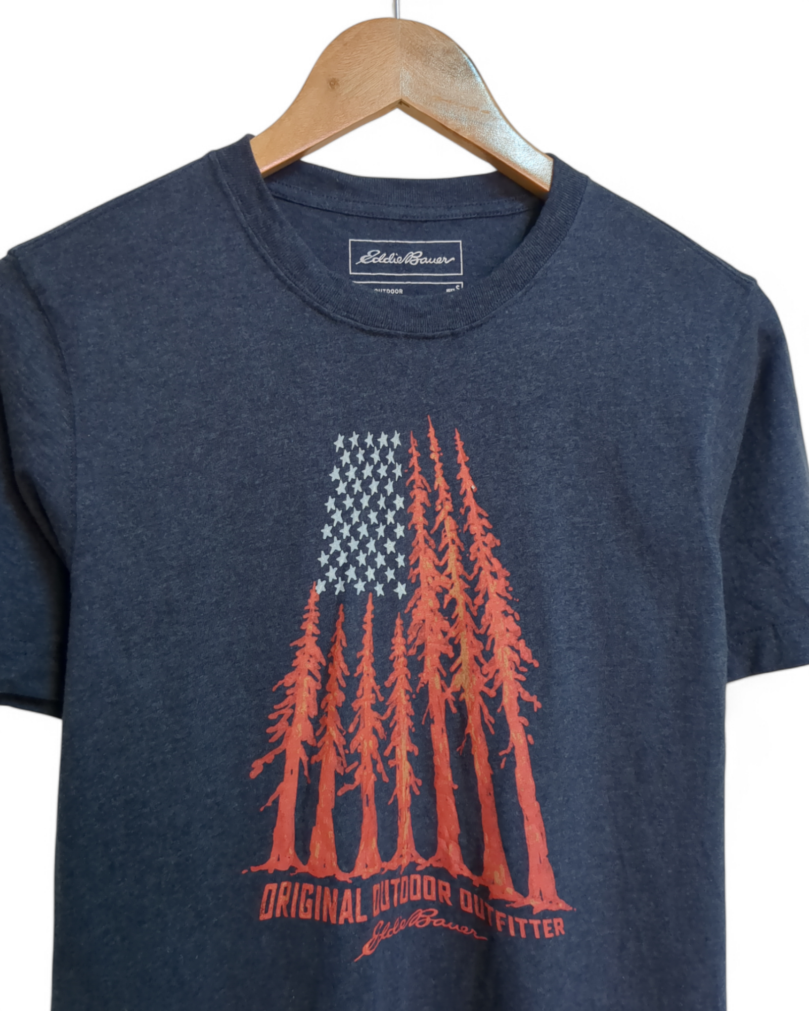 Eddie Bauer American Flag Forest Tee - (S)