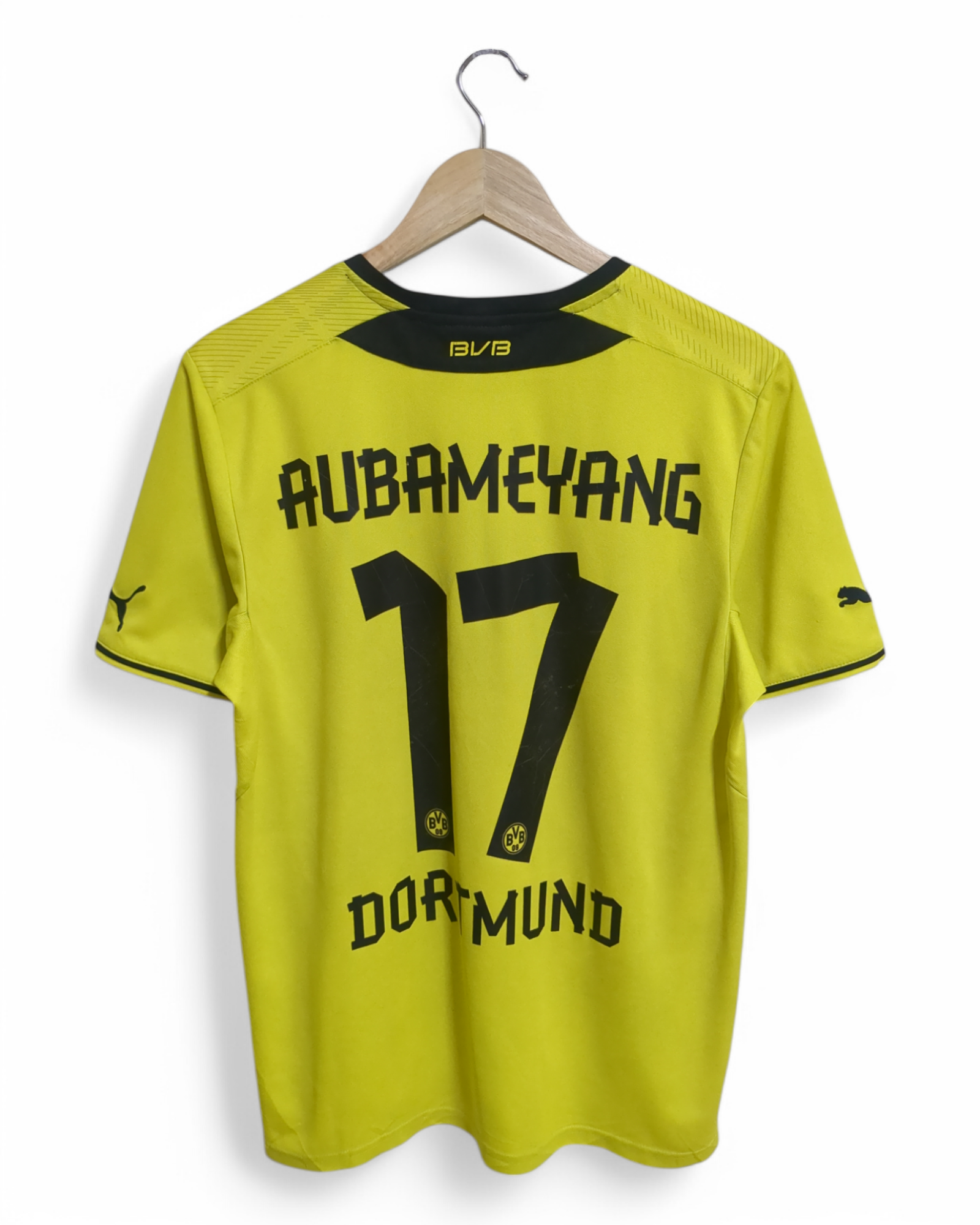2013-14 Puma Borussia Dortmund Home Shirt #17 Aubameyang - (M)