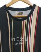 Stussy Australia Est. 1980 Center Logo Striped Tee - (L)