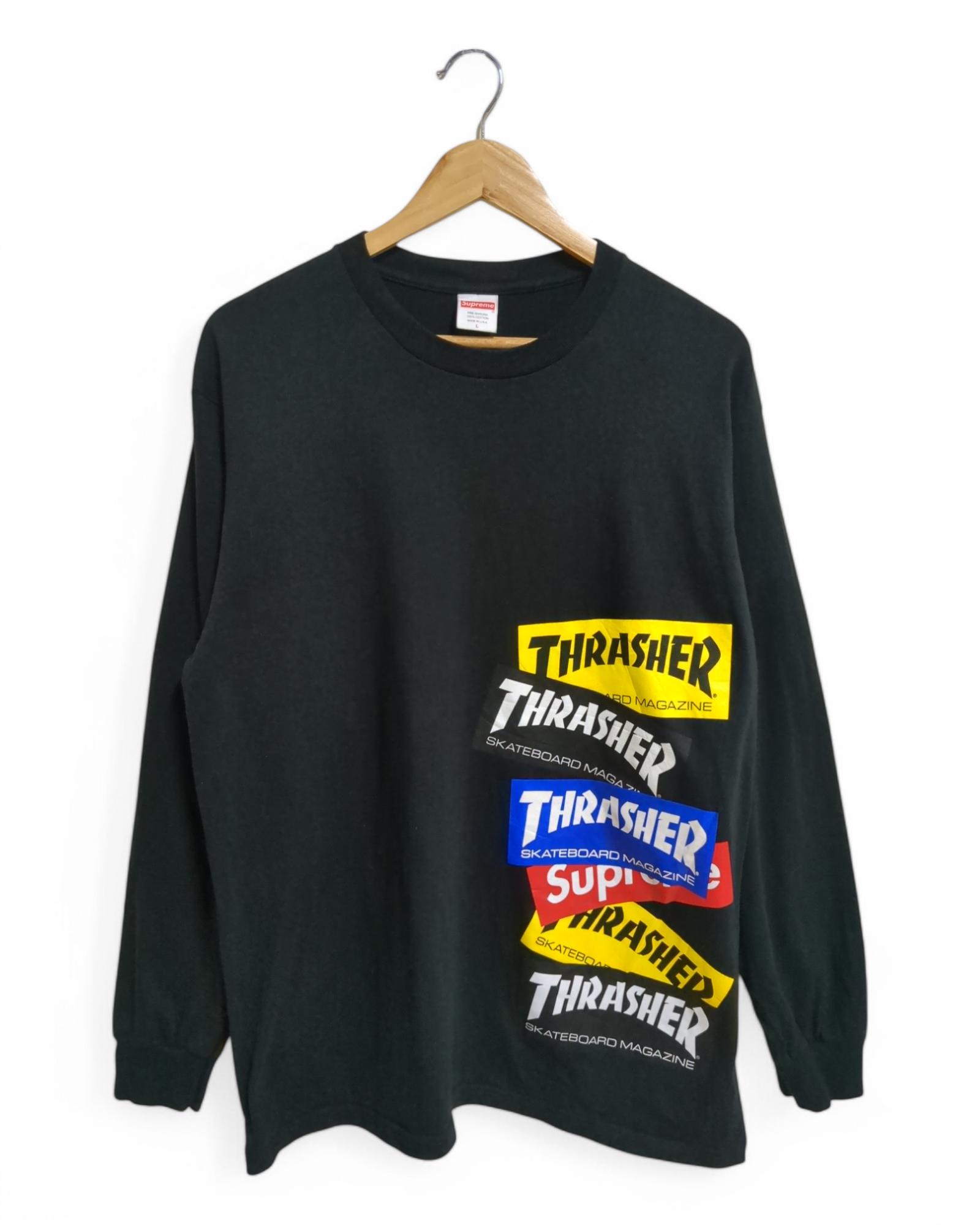 Supreme x Thrasher Multi Logo Long Sleeve Tee - (L)