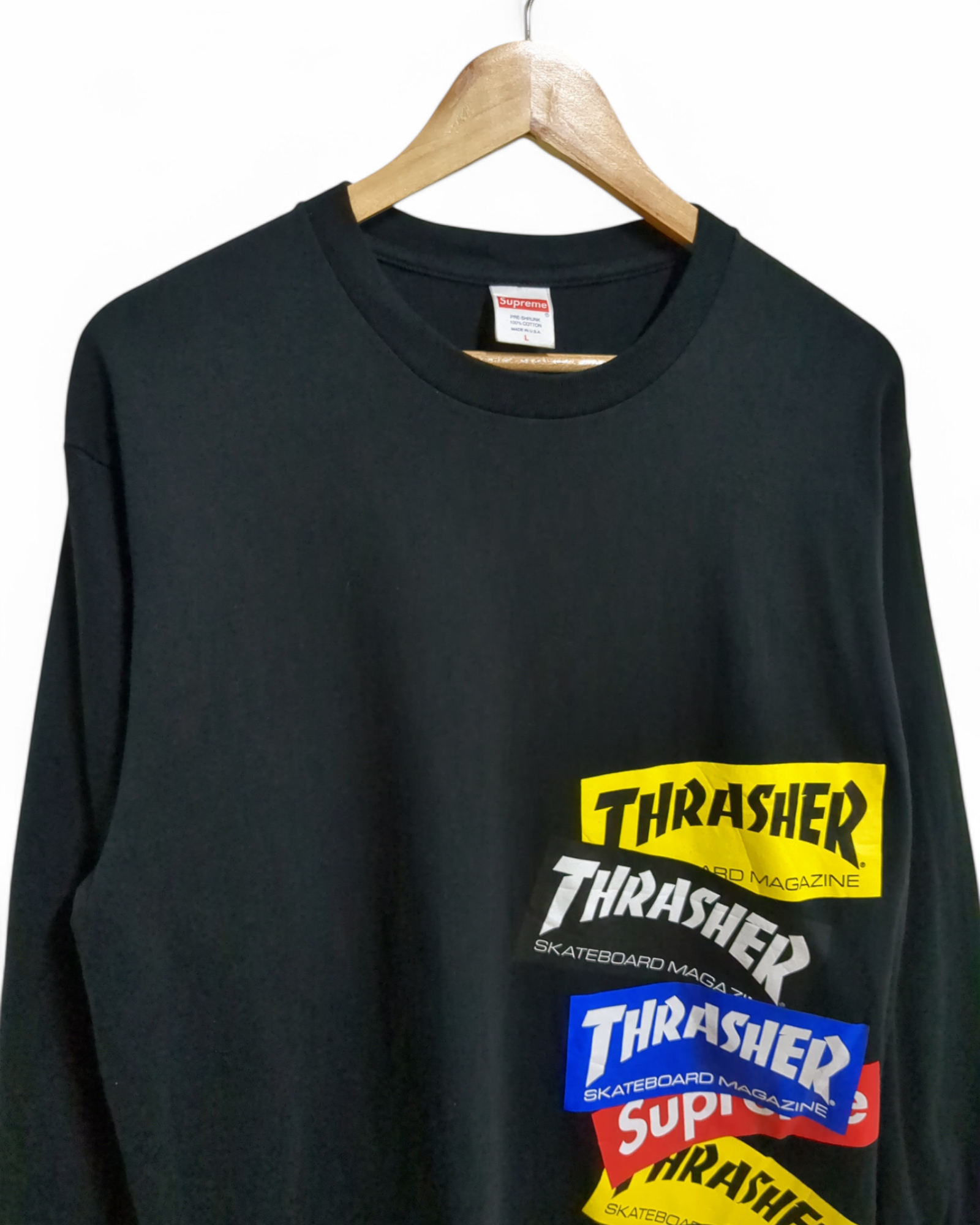 Supreme x Thrasher Multi Logo Long Sleeve Tee - (L)