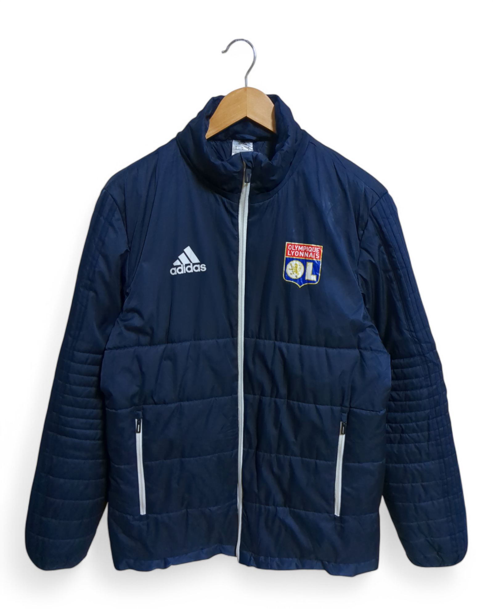2017-18 Adidas Olympique Lyonnais Bench Padded Coat - (L)