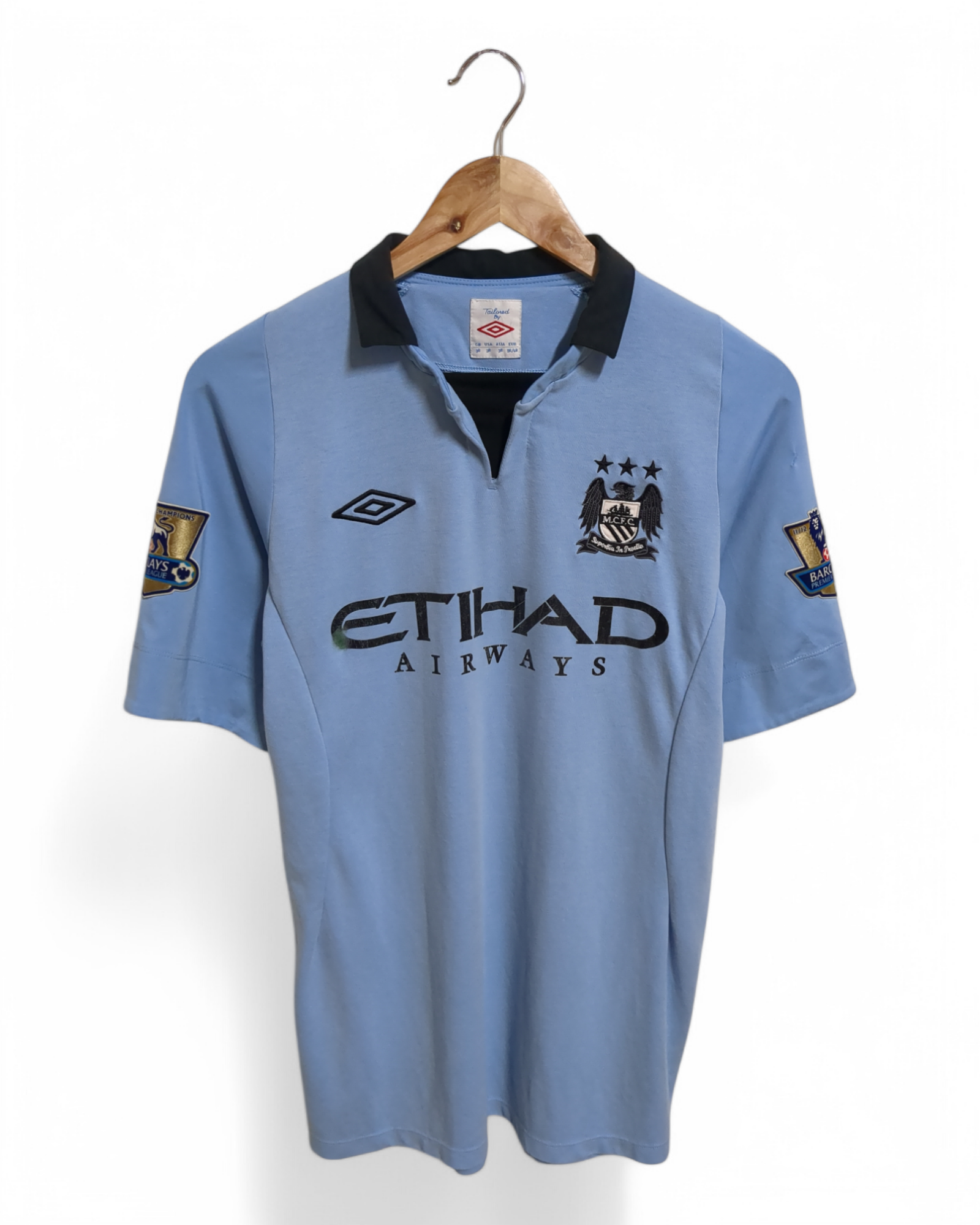 2012-13 Umbro Manchester City Champions Home Shirt #21 Silva - (S)