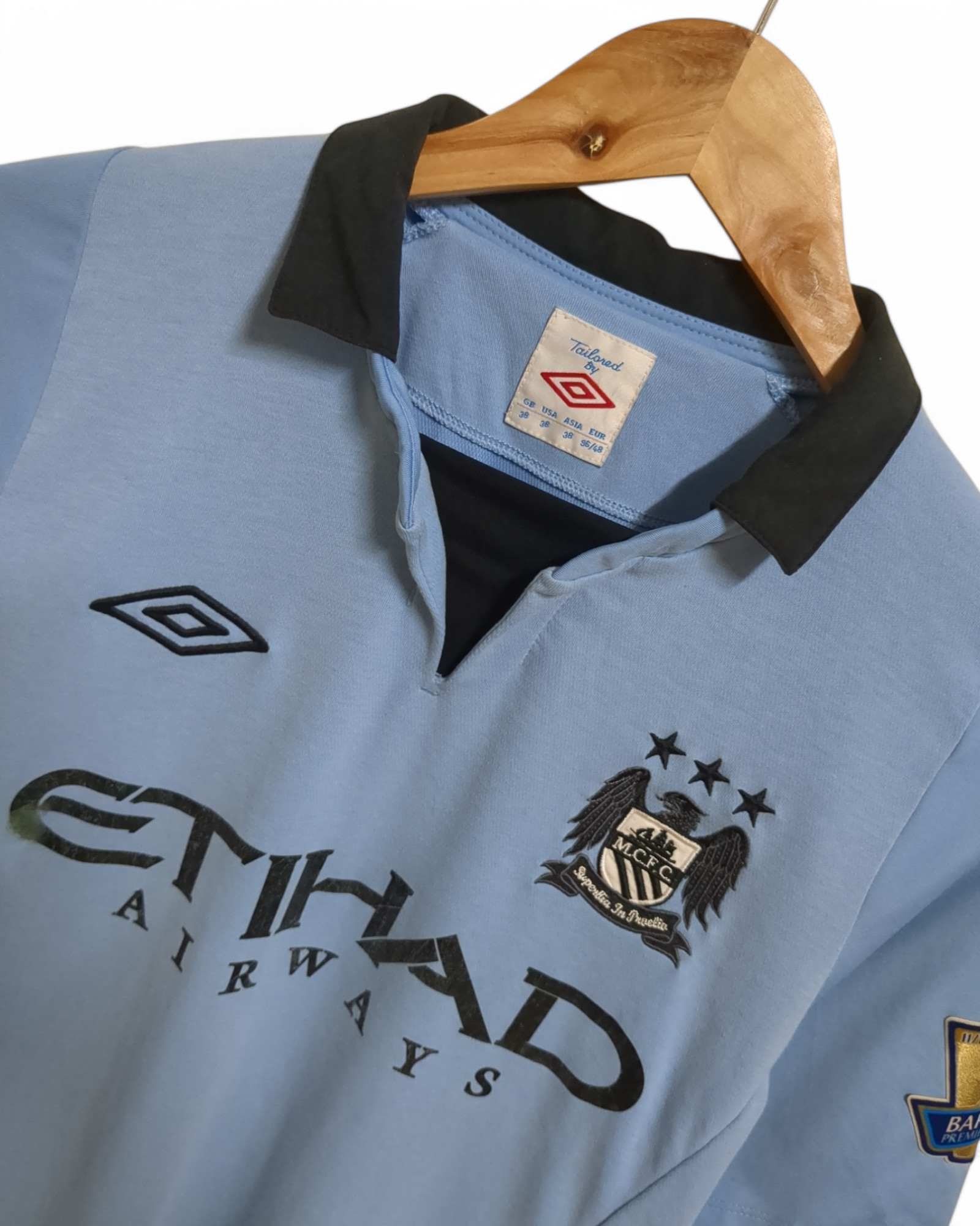 2012-13 Umbro Manchester City Champions Home Shirt #21 Silva - (S)