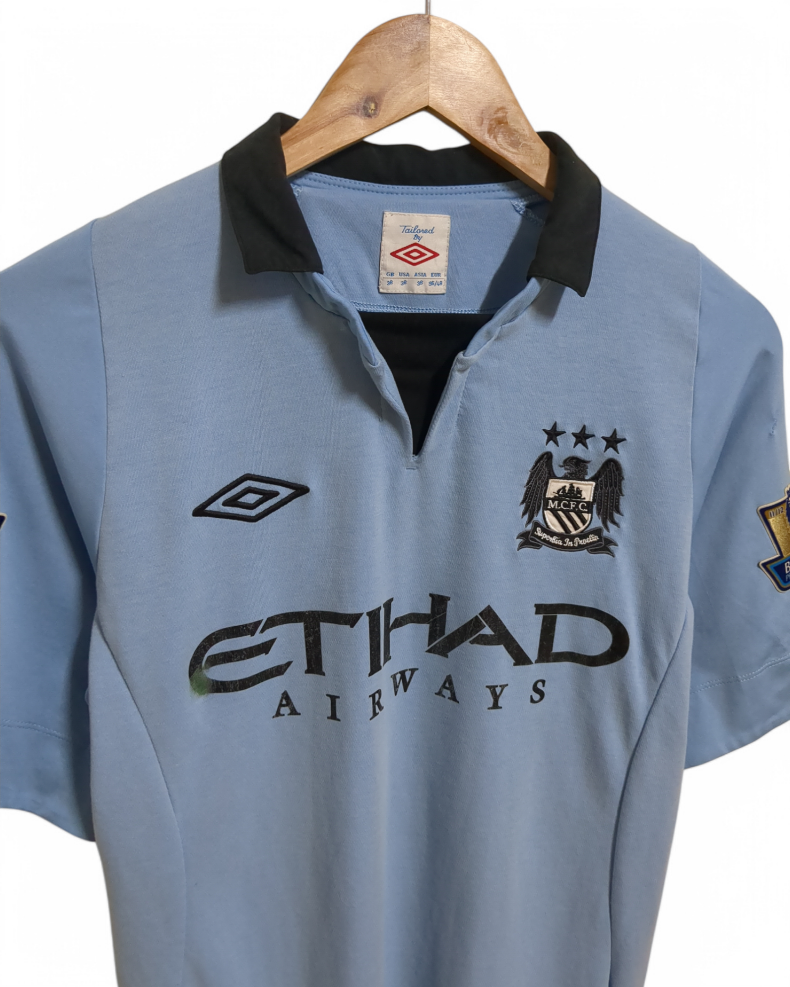 2012-13 Umbro Manchester City Champions Home Shirt #21 Silva - (S)