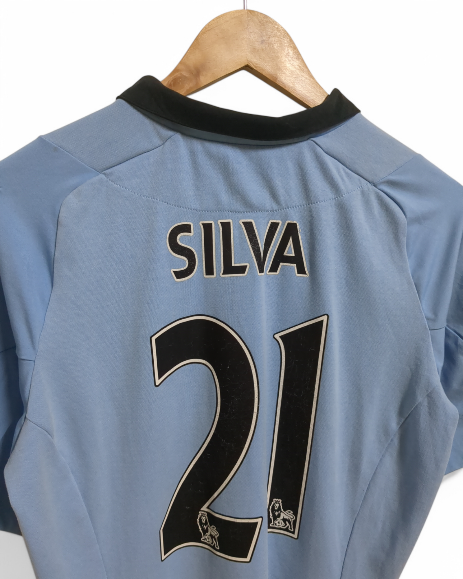 2012-13 Umbro Manchester City Champions Home Shirt #21 Silva - (S)