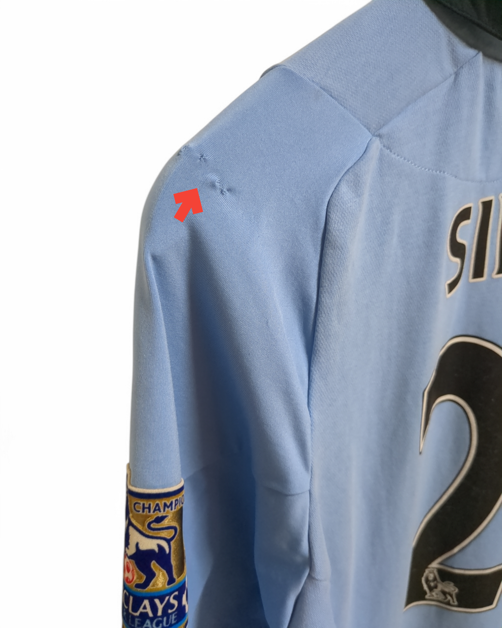 2012-13 Umbro Manchester City Champions Home Shirt #21 Silva - (S)