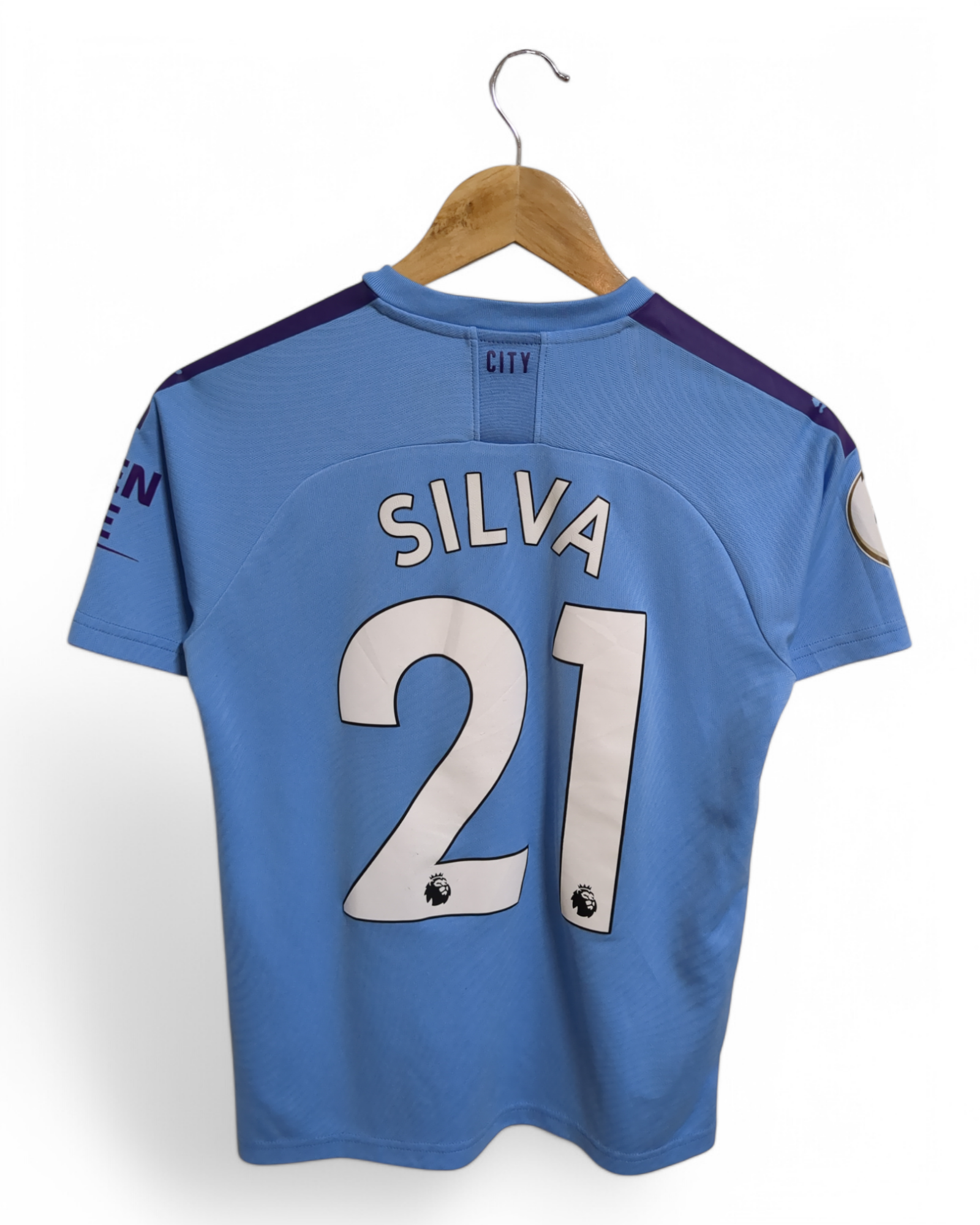 2019-20 Puma Manchester City Home Shirt #21 Silva - (S)