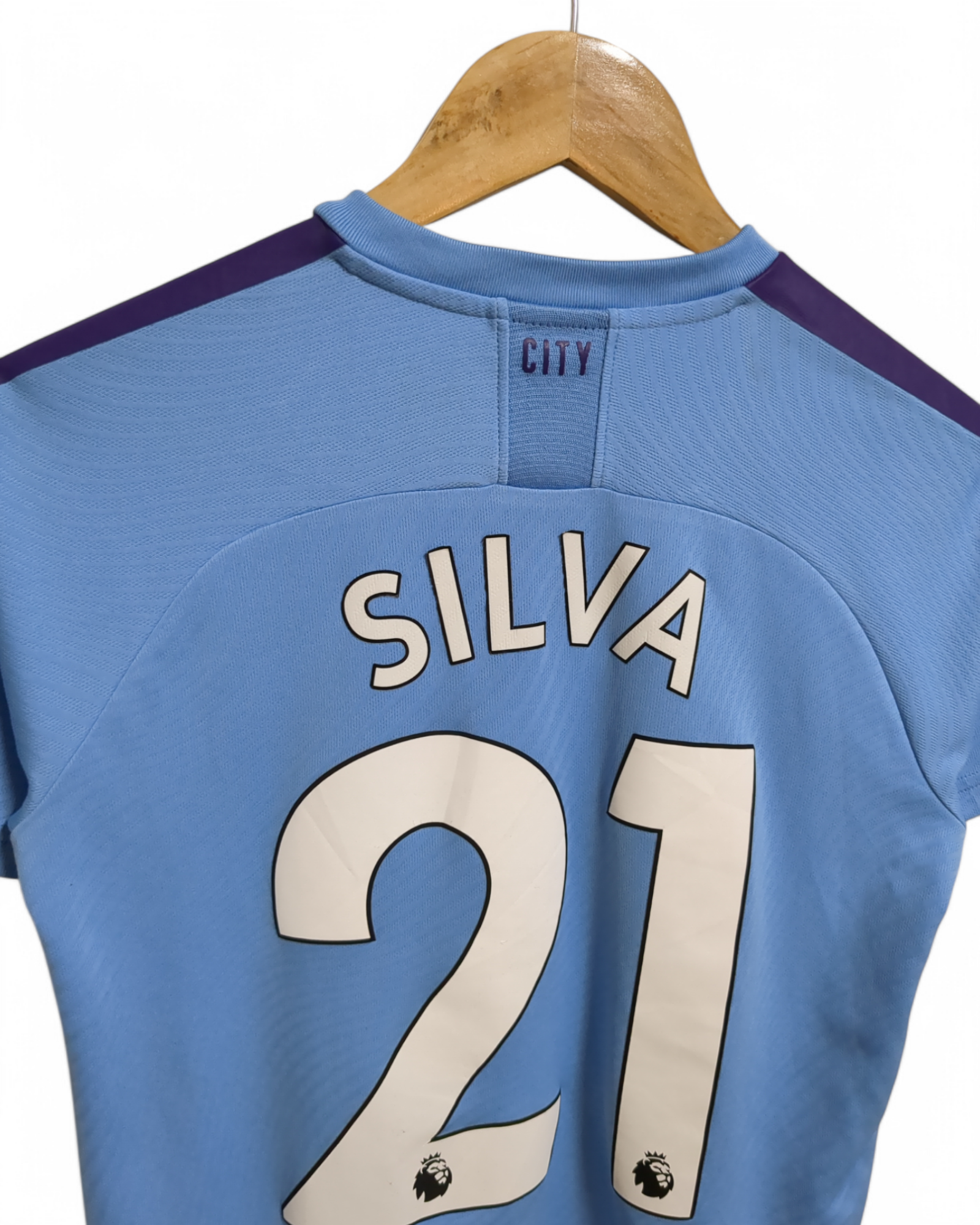 2019-20 Puma Manchester City Home Shirt #21 Silva - (S)
