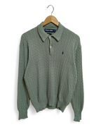 Ralph Lauren 00s Polo Golf Cable Knit 1/4 Sweater - (L)