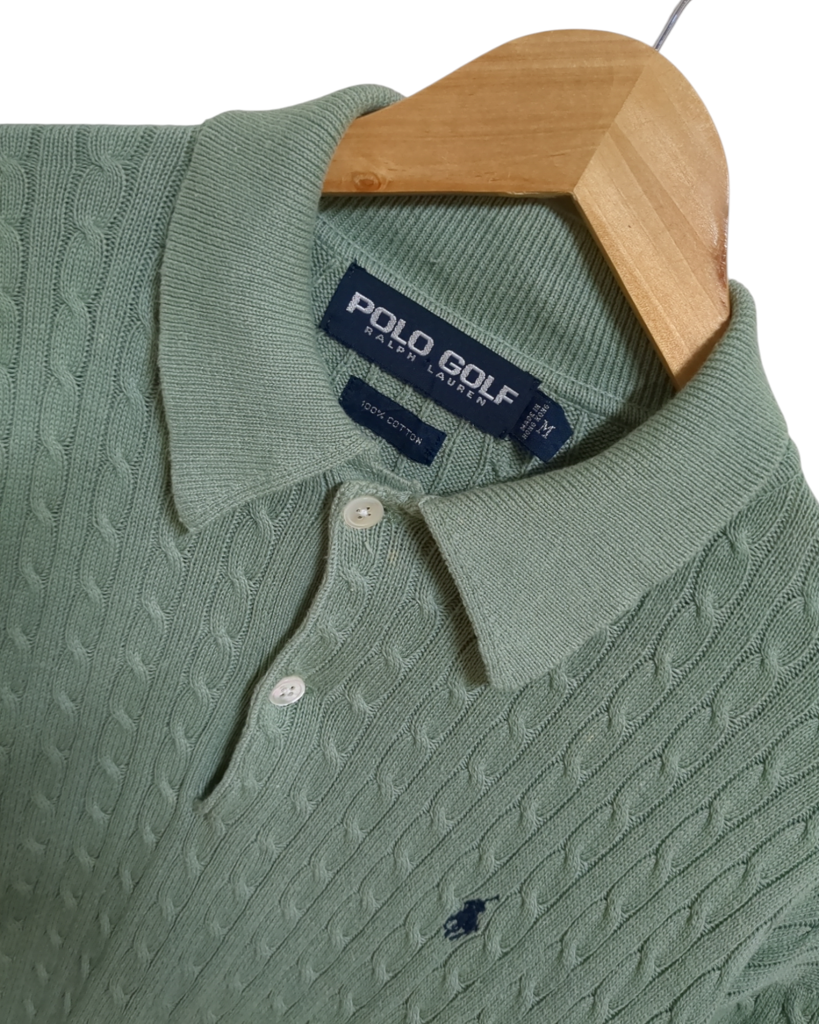 Ralph Lauren 00s Polo Golf Cable Knit 1/4 Sweater - (L)