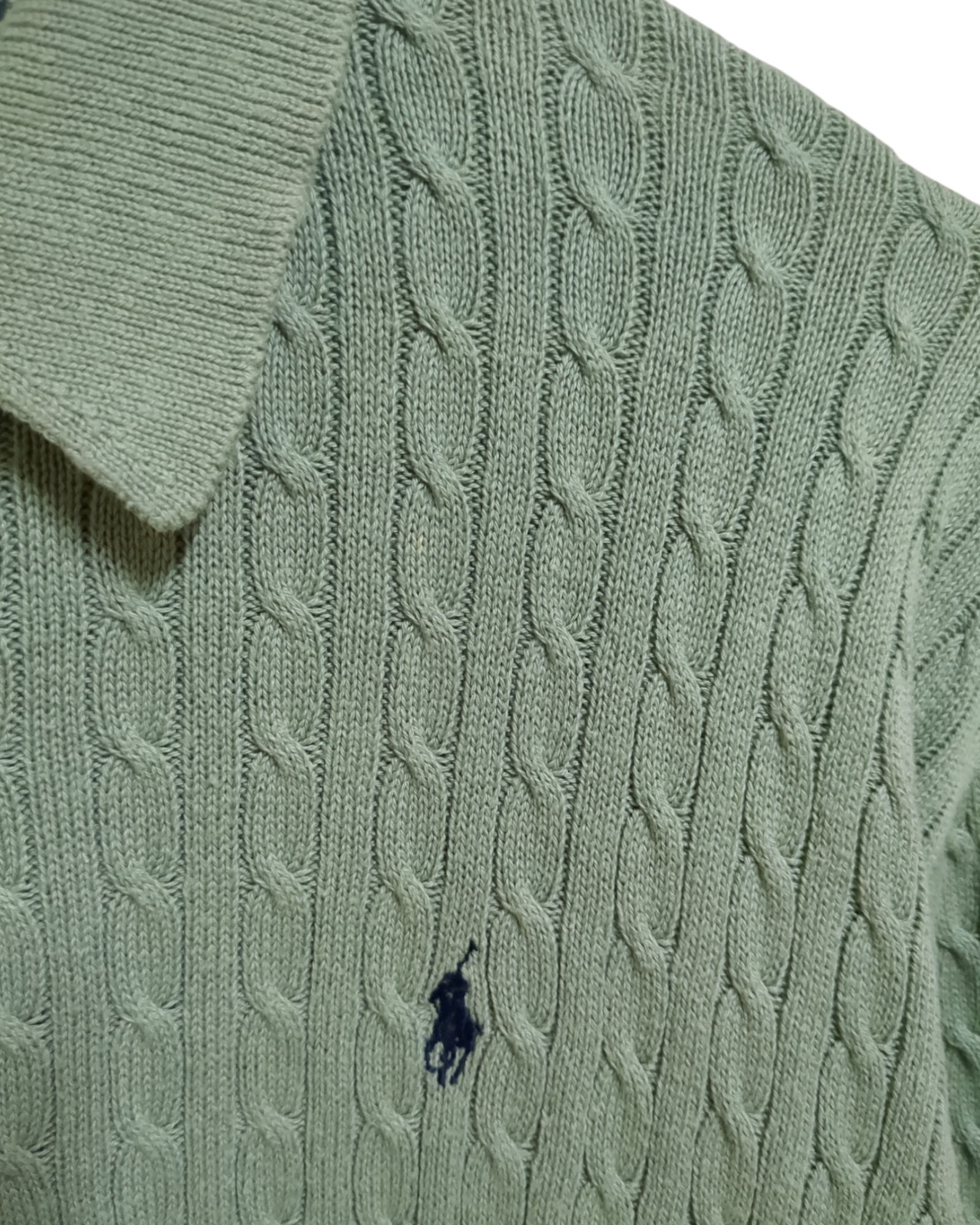 Ralph Lauren 00s Polo Golf Cable Knit 1/4 Sweater - (L)