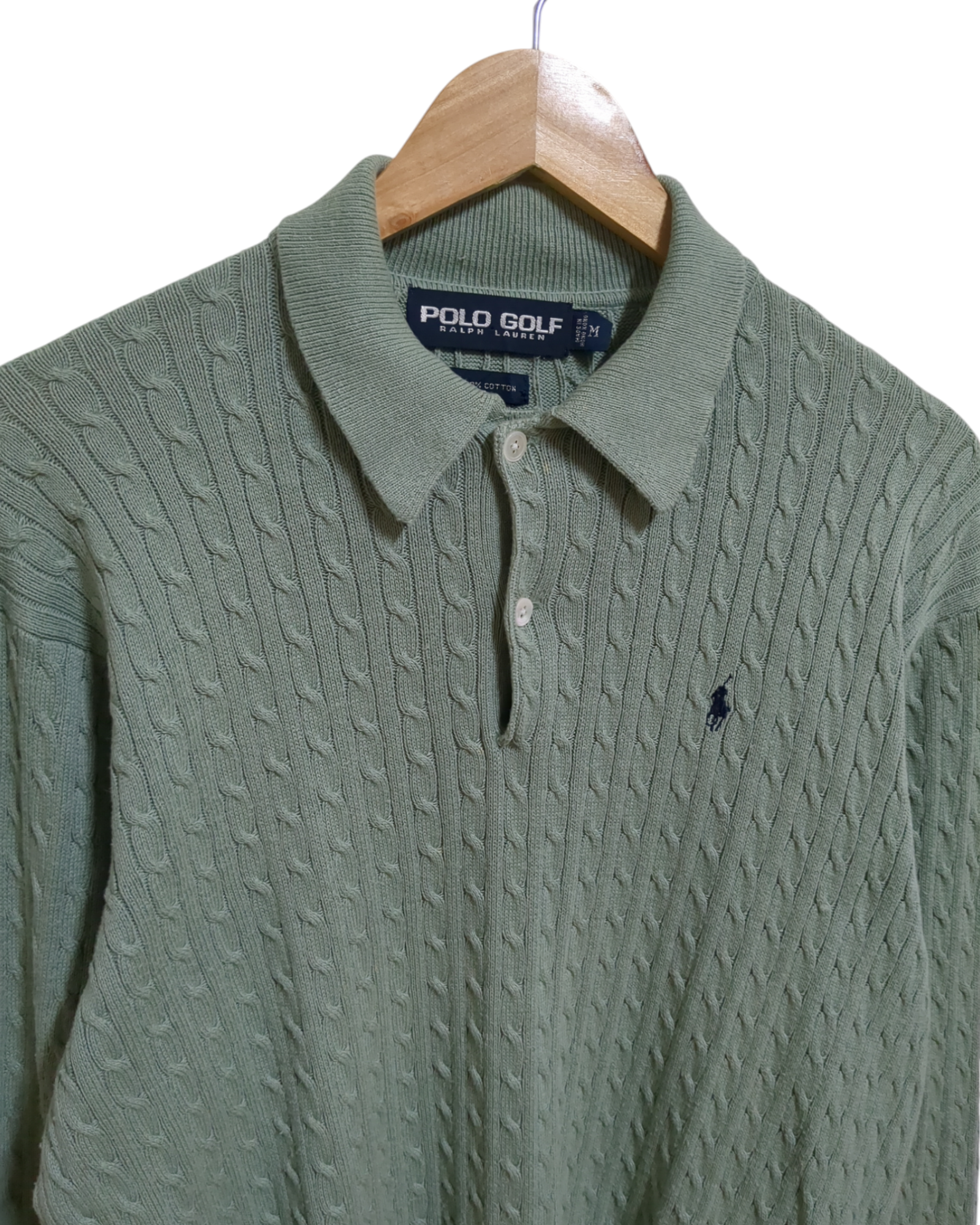 Ralph Lauren 00s Polo Golf Cable Knit 1/4 Sweater - (L)