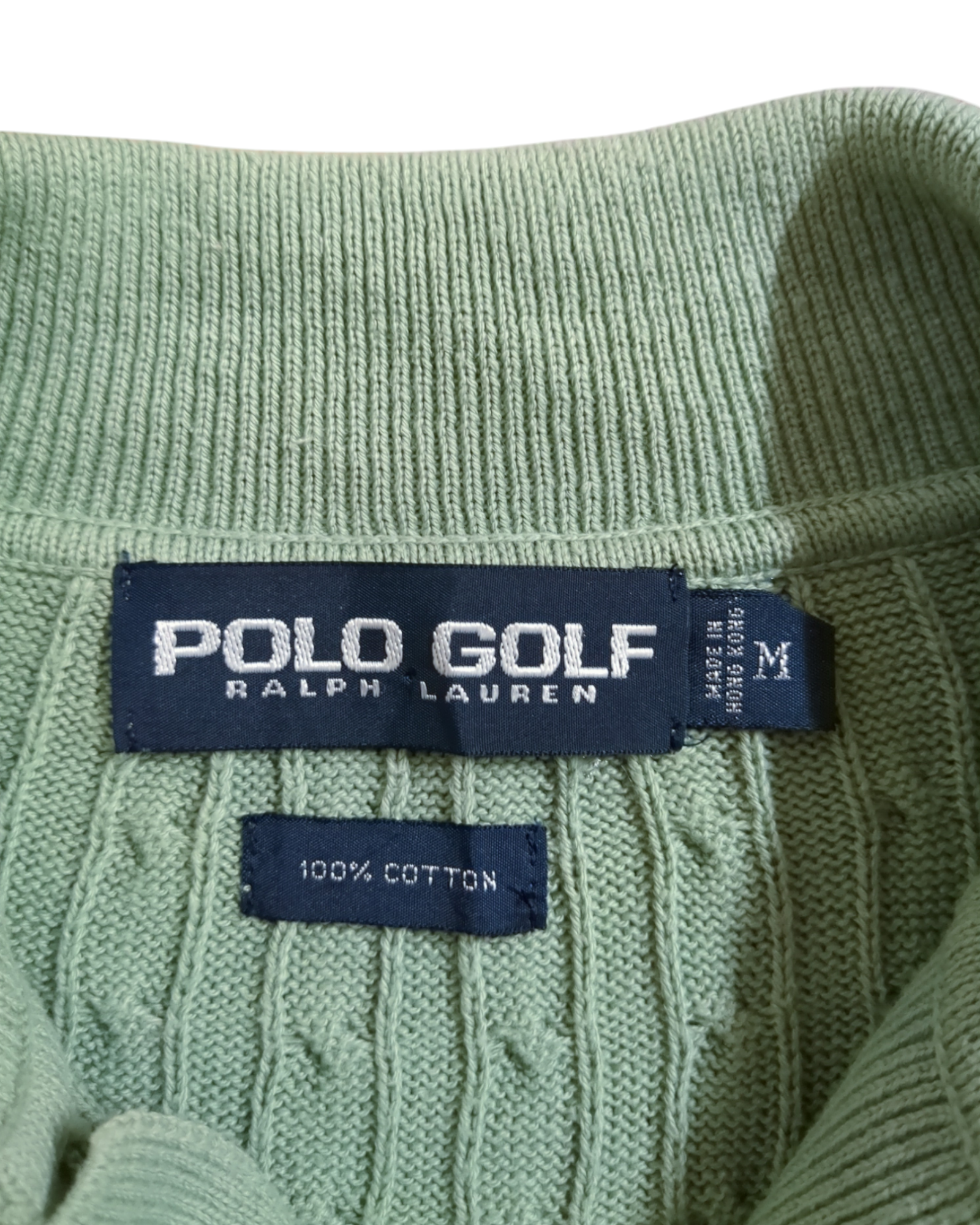 Ralph Lauren 00s Polo Golf Cable Knit 1/4 Sweater - (L)