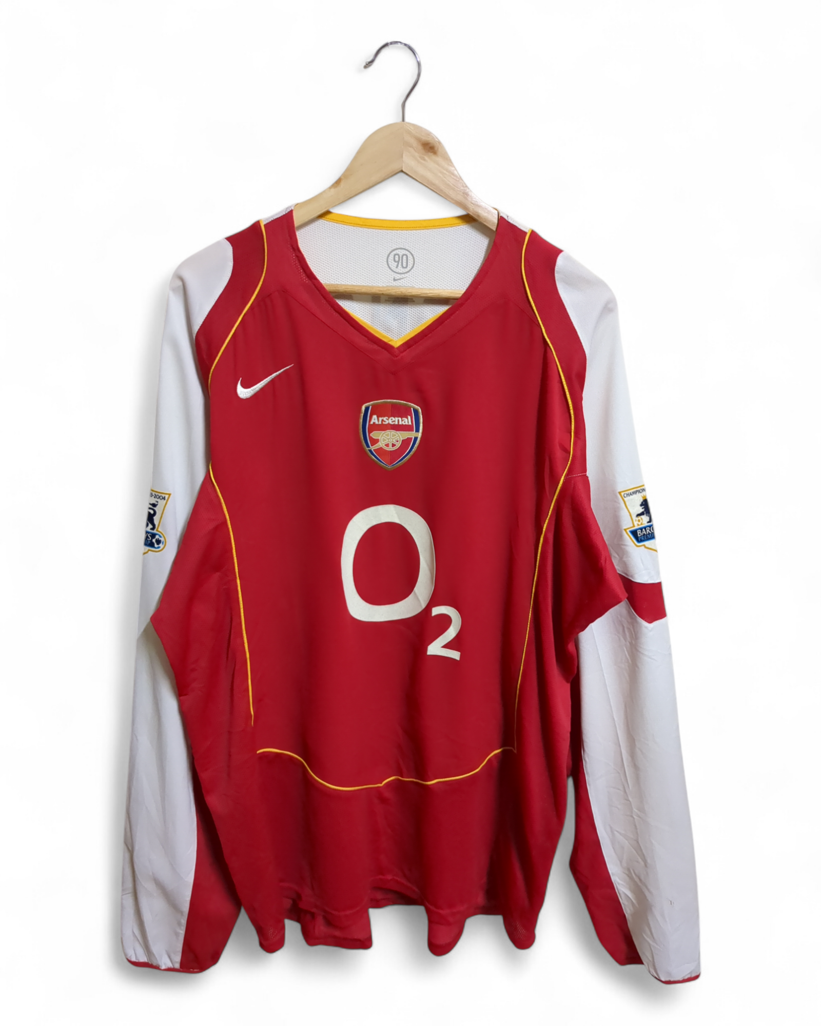 2004-05 Nike Arsenal Champions Home L/S Shirt #14 Henry  - (XL)