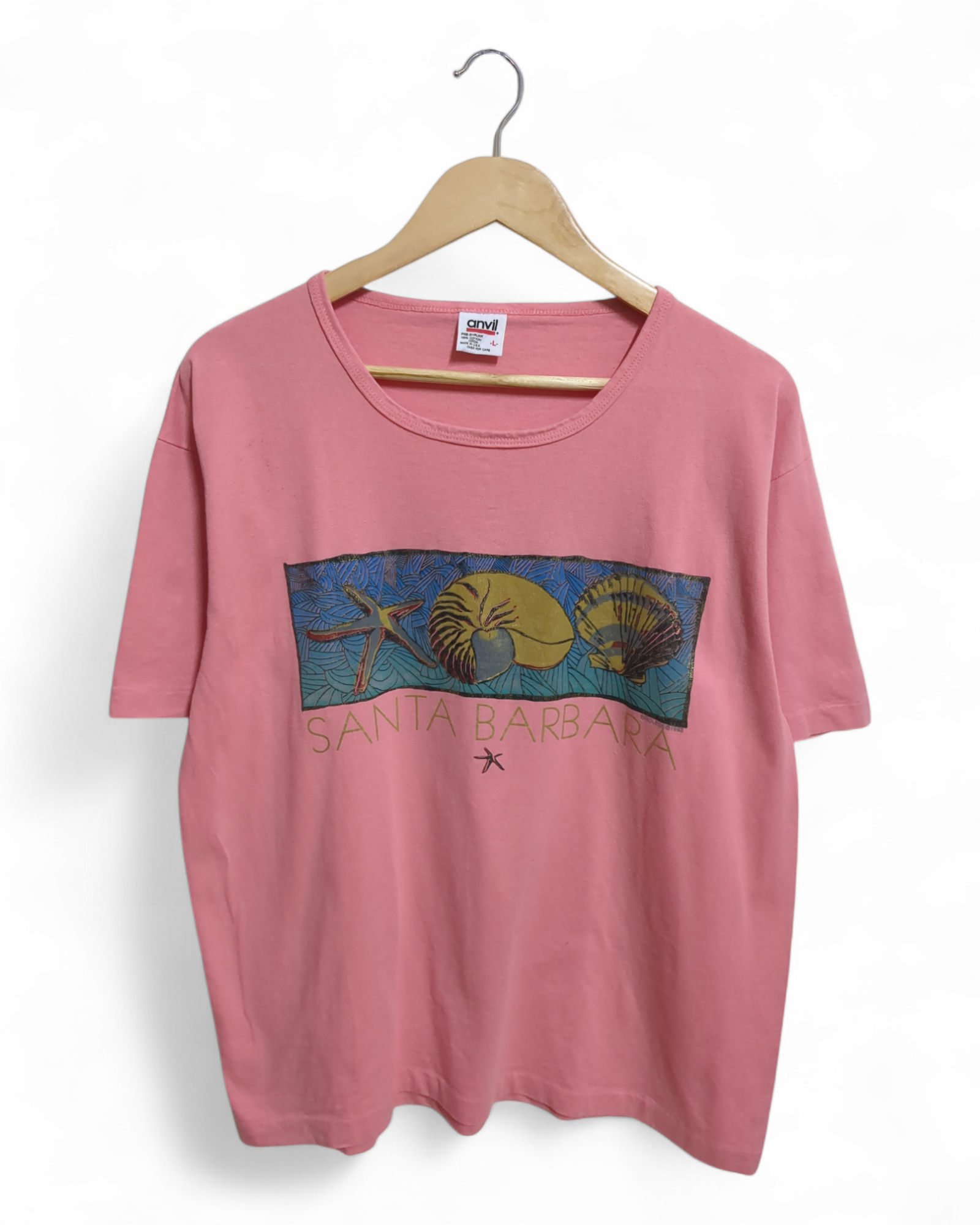Anvil 1993 Santa Barbara Single Stitch Tee - (L)