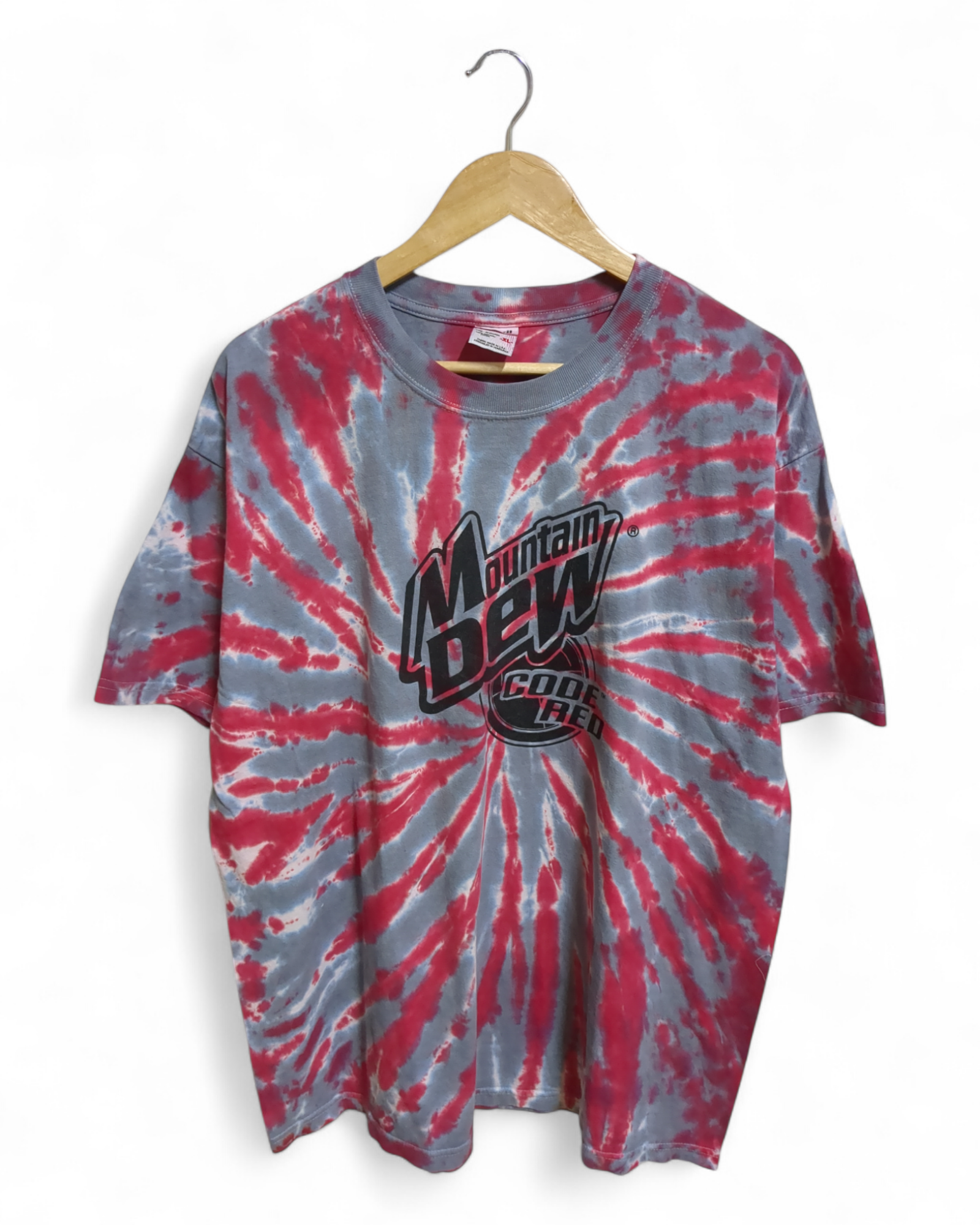 Anvil 00s Mountain Dew Code Red Tie-Dye Tee - (L)