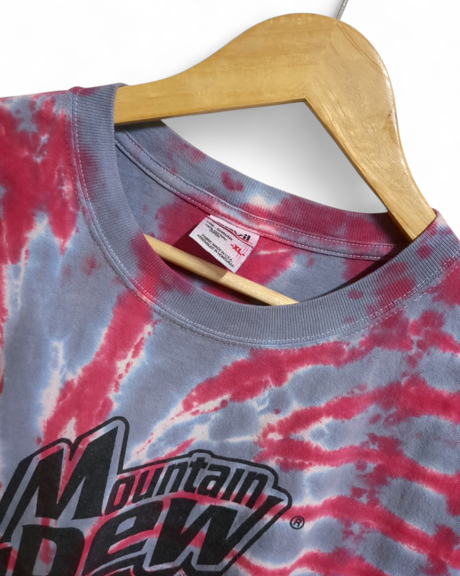 Anvil 00s Mountain Dew Code Red Tie-Dye Tee - (L)