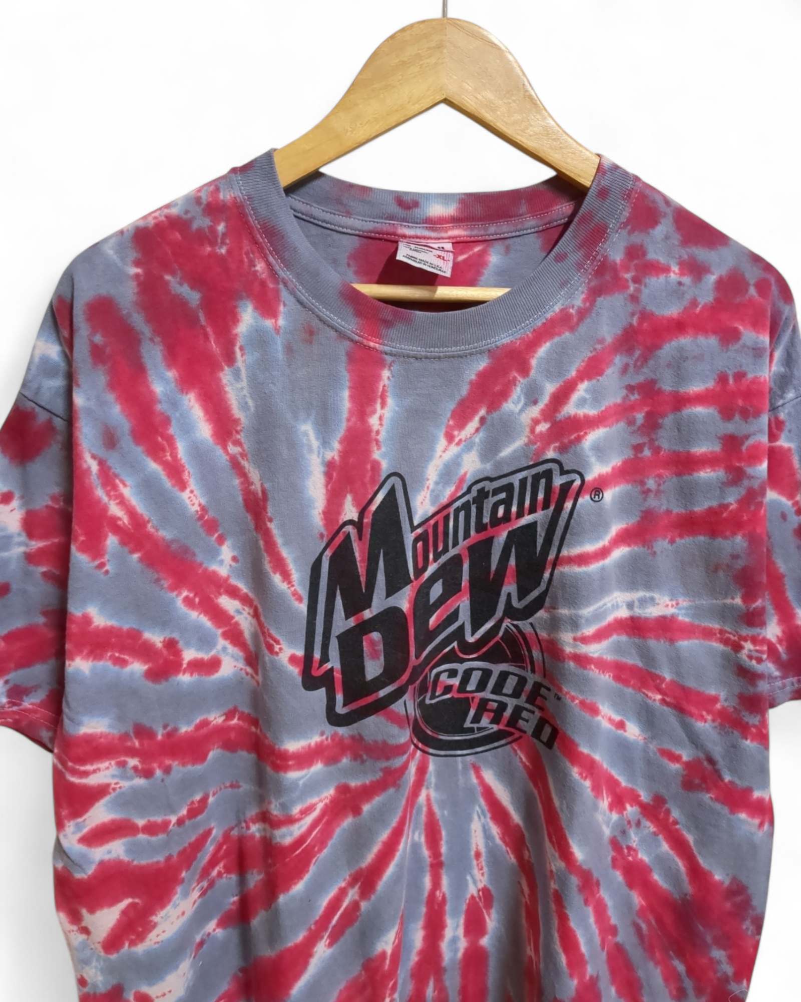 Anvil 00s Mountain Dew Code Red Tie-Dye Tee - (L)