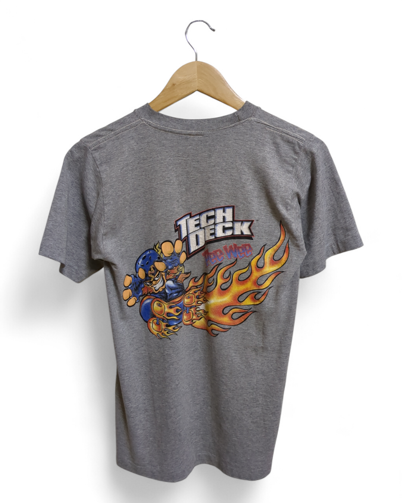 Tech Deck 90s Pee Wee Skateboard Flame Single Stitch Tee - (S)