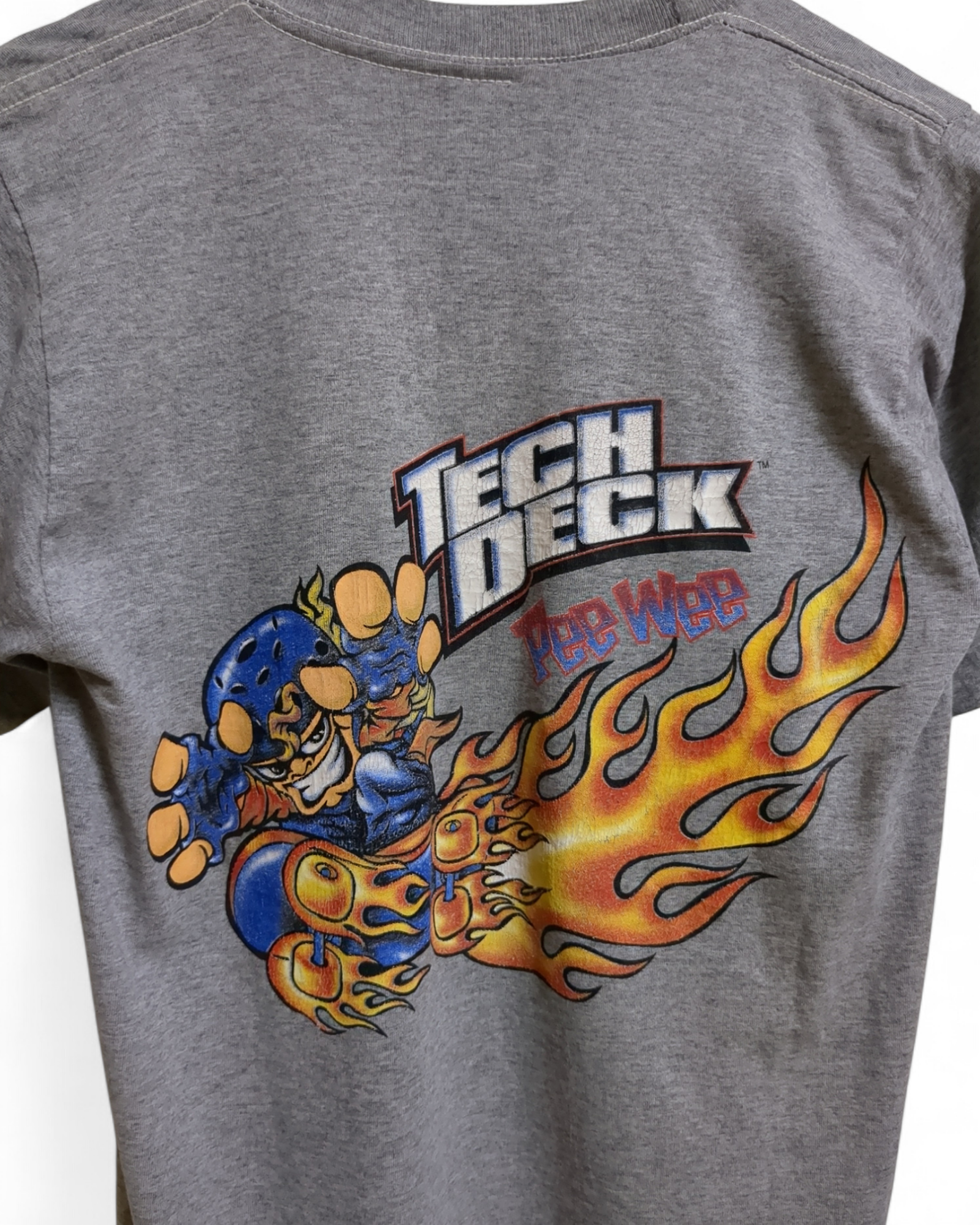 Tech Deck 90s Pee Wee Skateboard Flame Single Stitch Tee - (S)