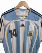 2006-08 Adidas Argentina Player Issue Home Shirt #14 - (L)